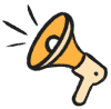 An illustrative icon of a megaphone