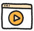 An illustrative icon of a video player